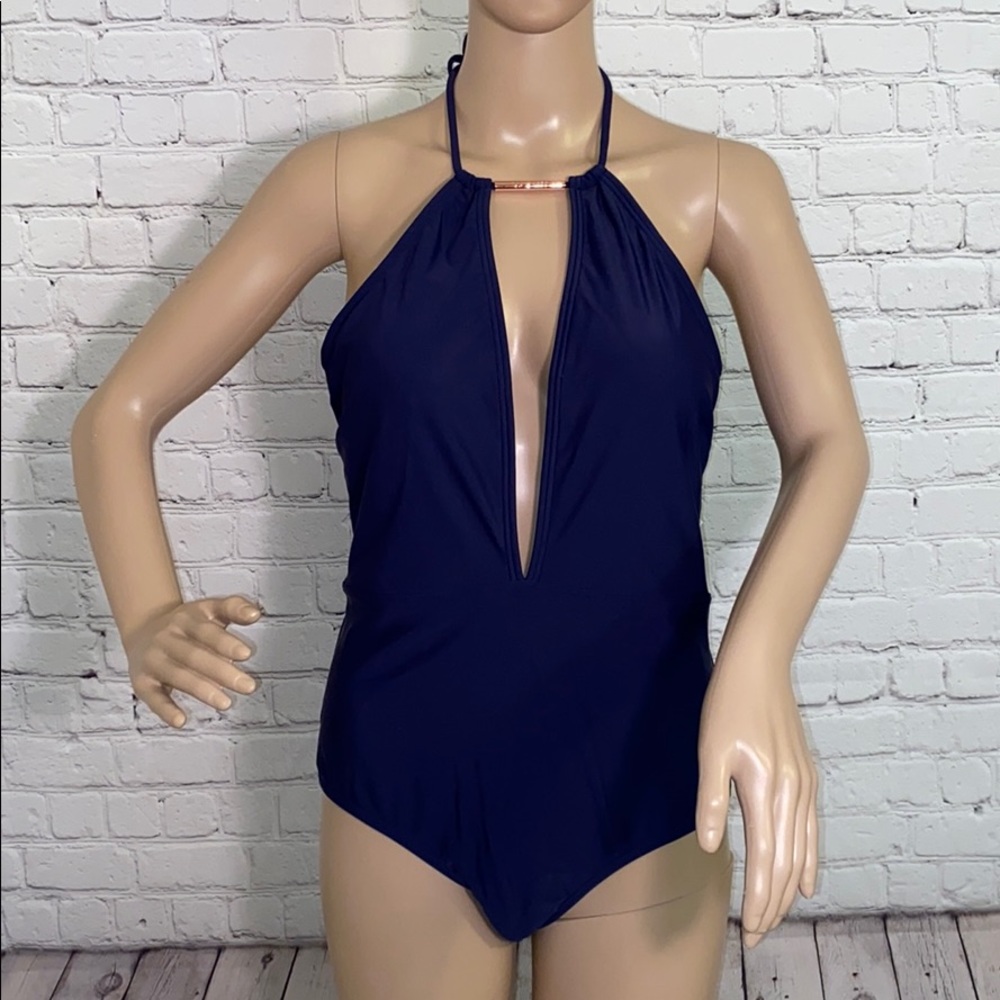 Ted Baker one piece bathing suit 8 navy NWT
